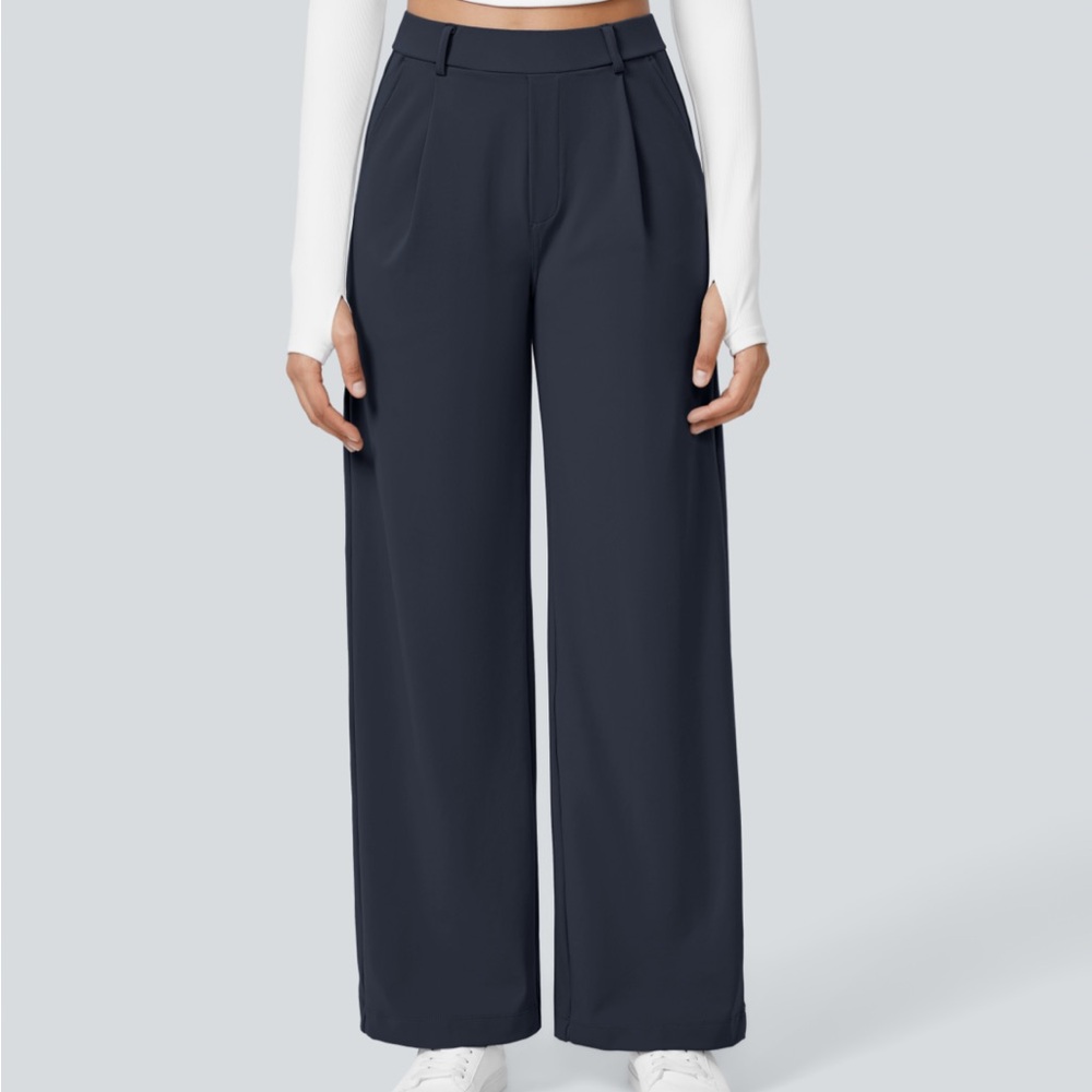 HALARA Blue High-Waisted Wide Leg Pants